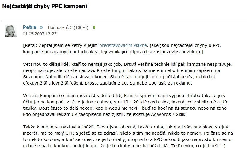 Diskuse – chyby PPC kampaní – webtrh.cz Diskuse – chyby PPC kampaní – webtrh.cz